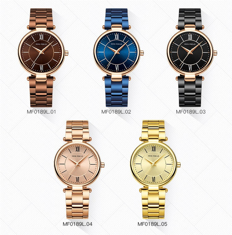 Montre-bracelet à quartz en acier inoxydable pour femme MF0189L